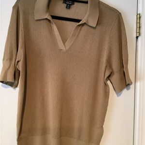 Alfani Tan Knit Polo Shirt